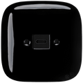 Black square porcelain USB-C charger wall socket by Katy Paty