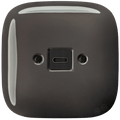 Brown square porcelain USB-C charger wall socket by Katy Paty