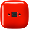 Red square porcelain USB-C charger wall socket by Katy Paty