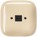 Sand square porcelain USB-C charger wall socket by Katy Paty