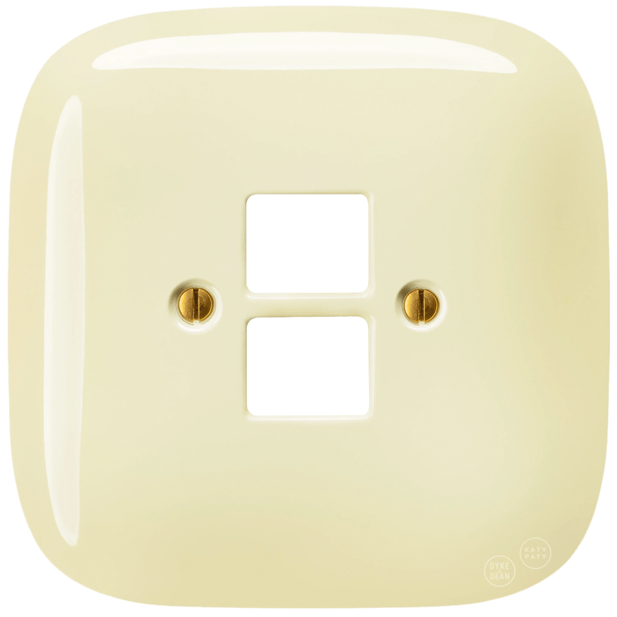 Vanilla square porcelain PC data wall socket by Katy Paty