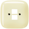 Vanilla square porcelain PC data wall socket by Katy Paty
