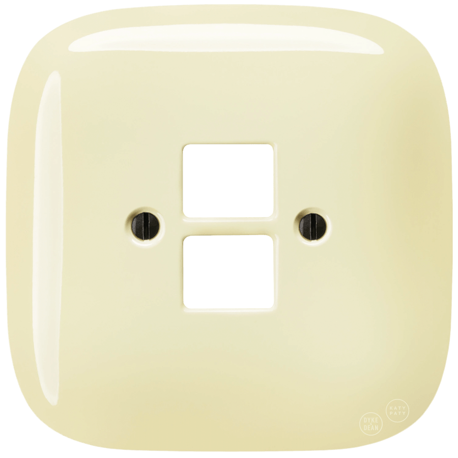 Vanilla square porcelain PC data wall socket by Katy Paty