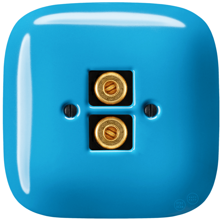 Azure square porcelain wall speaker socket by Katy Paty