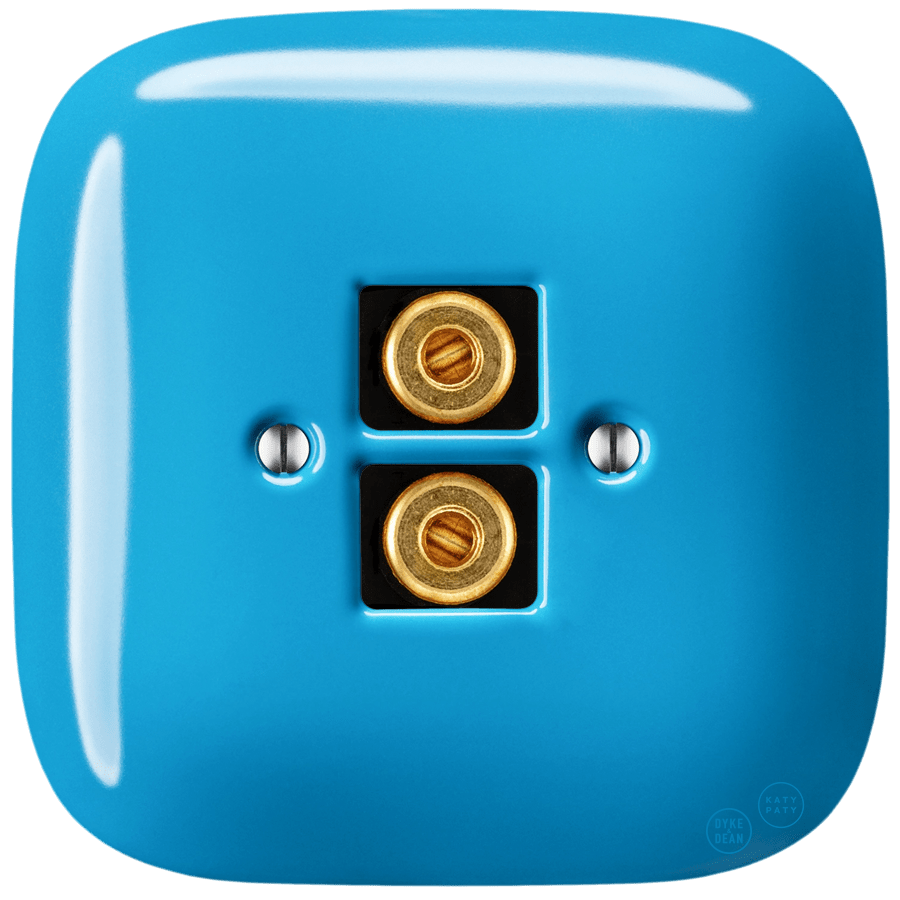Azure square porcelain wall speaker socket by Katy Paty