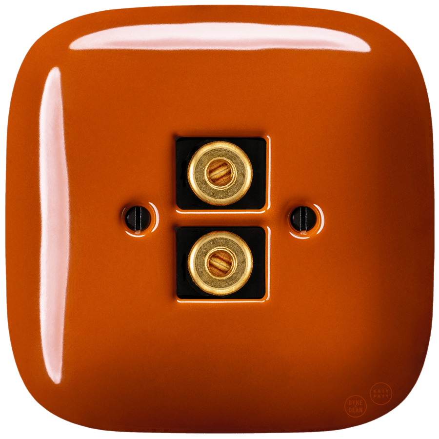 Brick Red square porcelain wall speaker socket by Katy Paty
