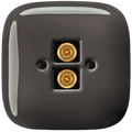 Brown square porcelain wall speaker socket by Katy Paty