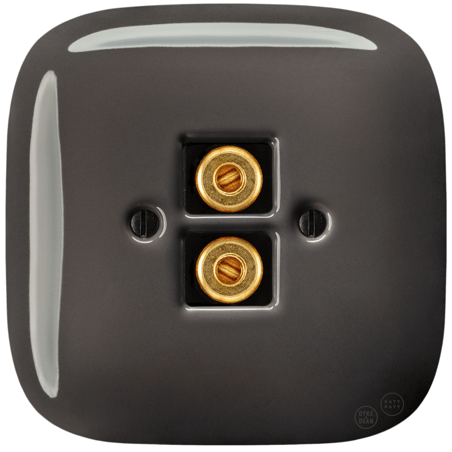 Brown square porcelain wall speaker socket by Katy Paty
