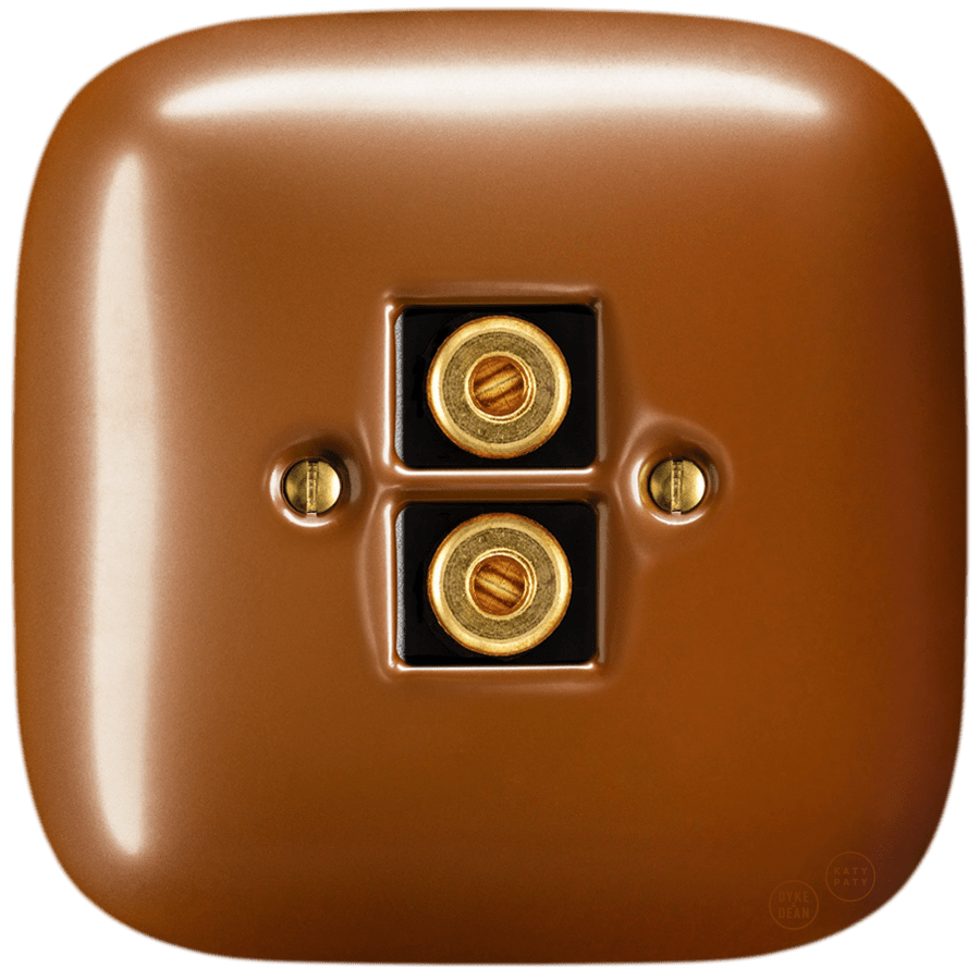 Copper square porcelain wall speaker socket by Katy Paty