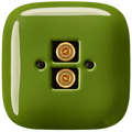 Green square porcelain wall speaker socket by Katy Paty
