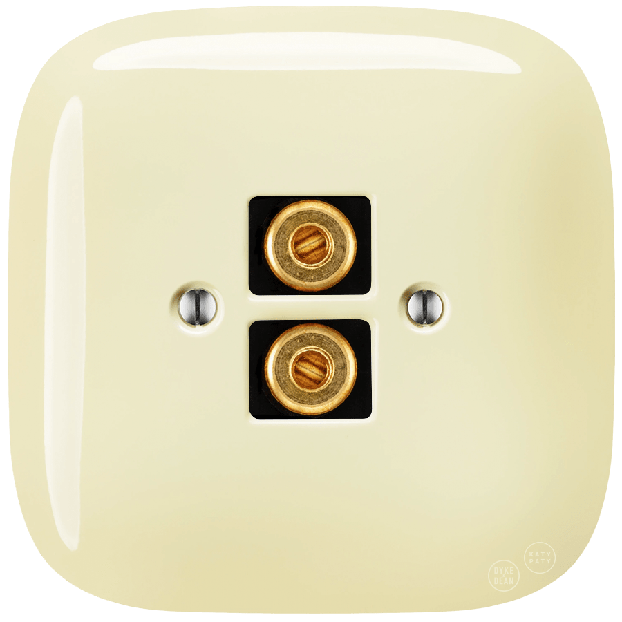 Vanilla square porcelain wall speaker socket by Katy Paty