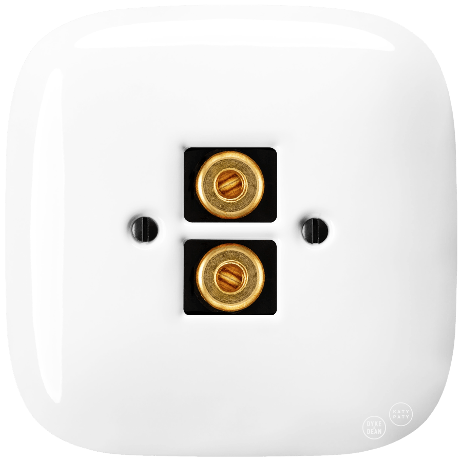 White square porcelain wall speaker socket by Katy Paty
