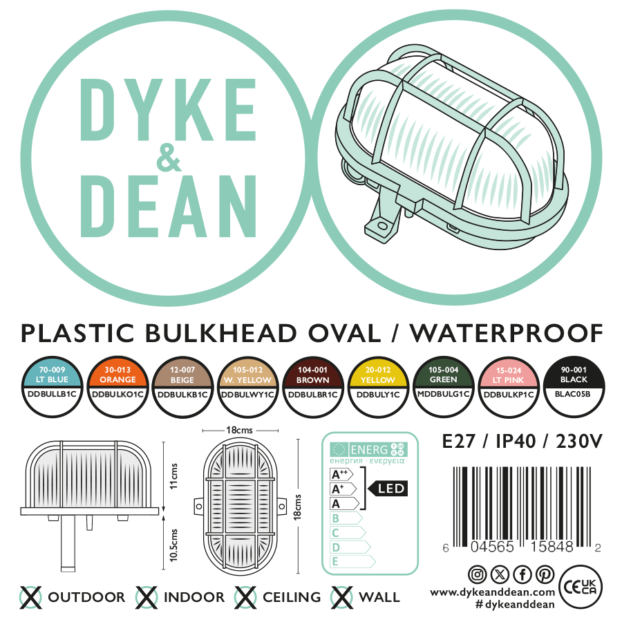 STONE BEIGE OVAL BULKHEAD - DYKE & DEAN