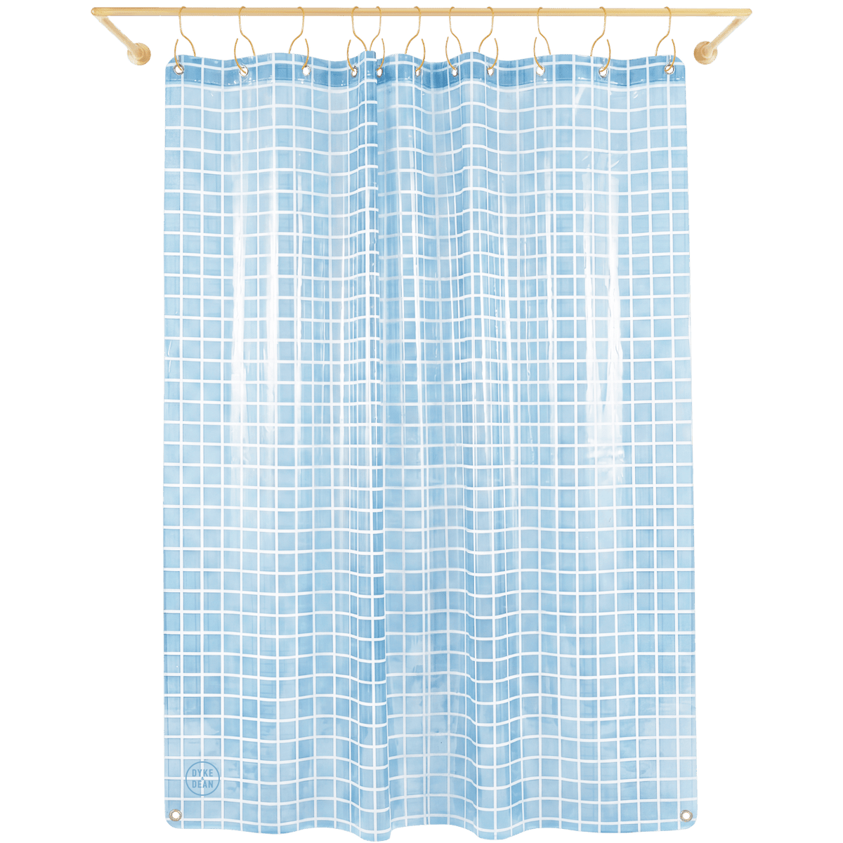 SUN SHOWER GRID CURTAIN ATLANTIC BLUE - DYKE & DEAN
