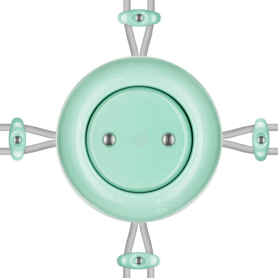 Mint round porcelain surface-mounted junction box by Katy Paty