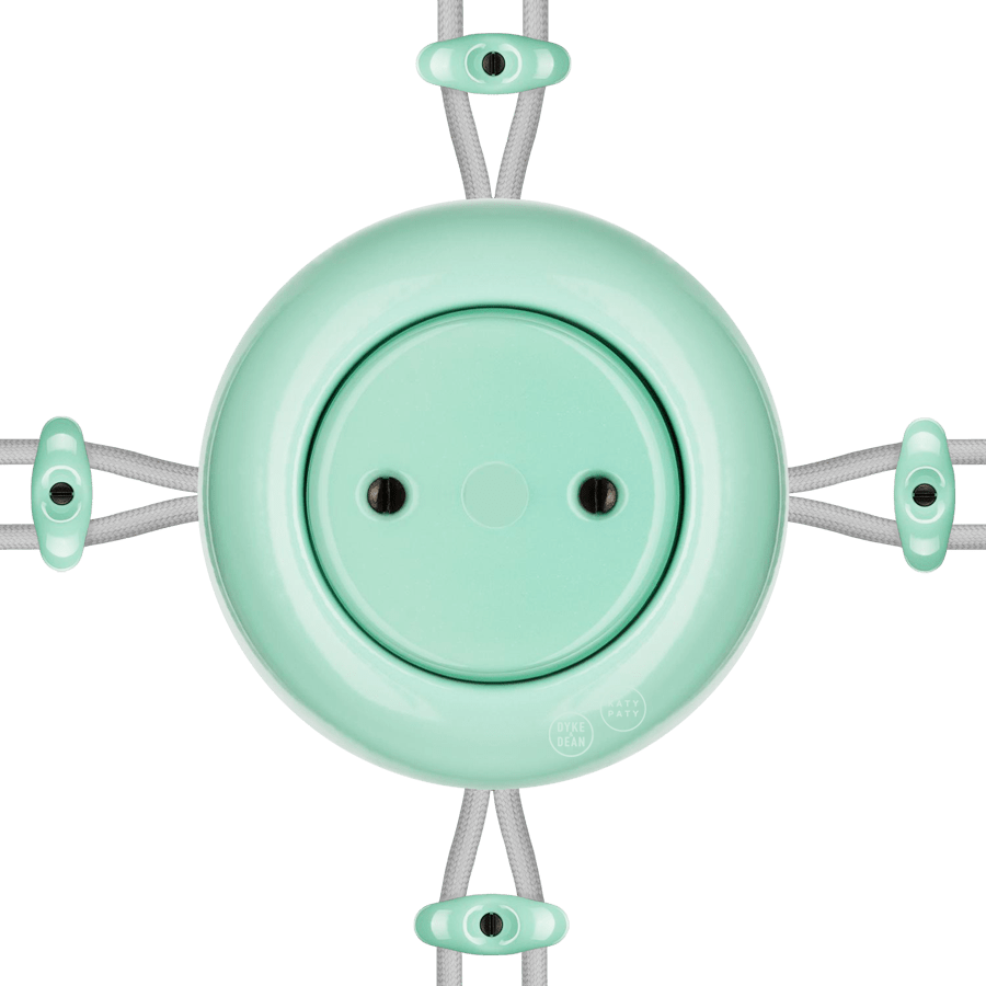 Mint round porcelain surface-mounted junction box by Katy Paty