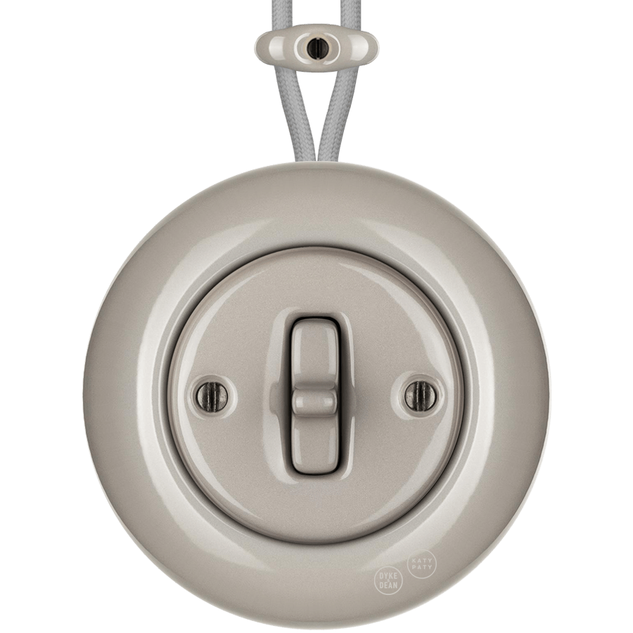 Cappuccino round porcelain surface-mounted toggle switch by Katy Paty