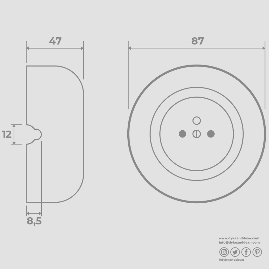 Red round porcelain surface-mounted 2-pin Euro socket by Katy Paty