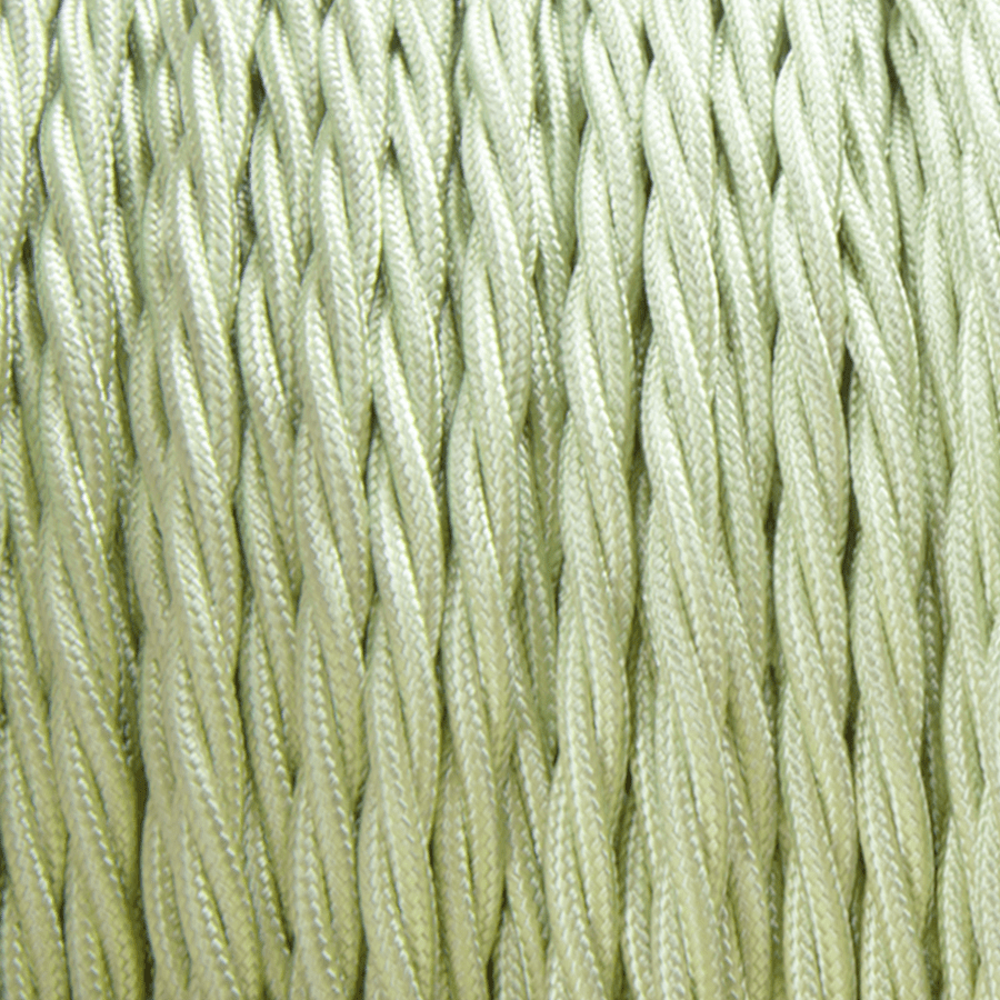 Tisane green twisted fabric-covered lighting cable
