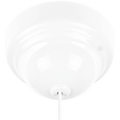 White dome pull cord light switch with fabric cord and pull handle
