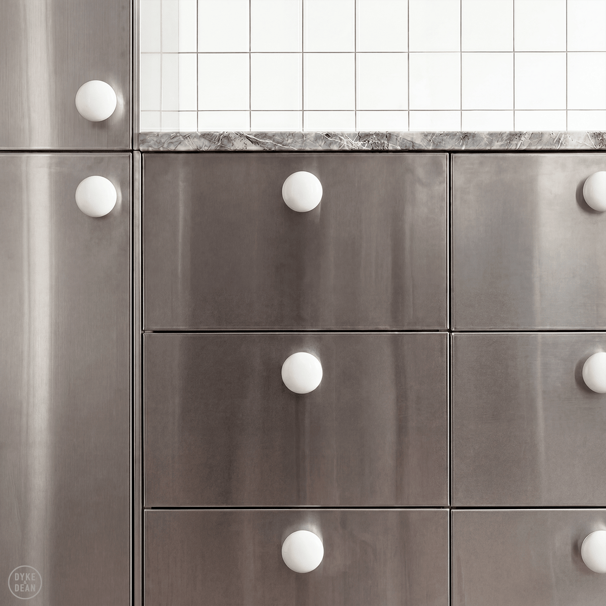 WHITE PORCELAIN DOOR KNOBS - DYKE & DEAN