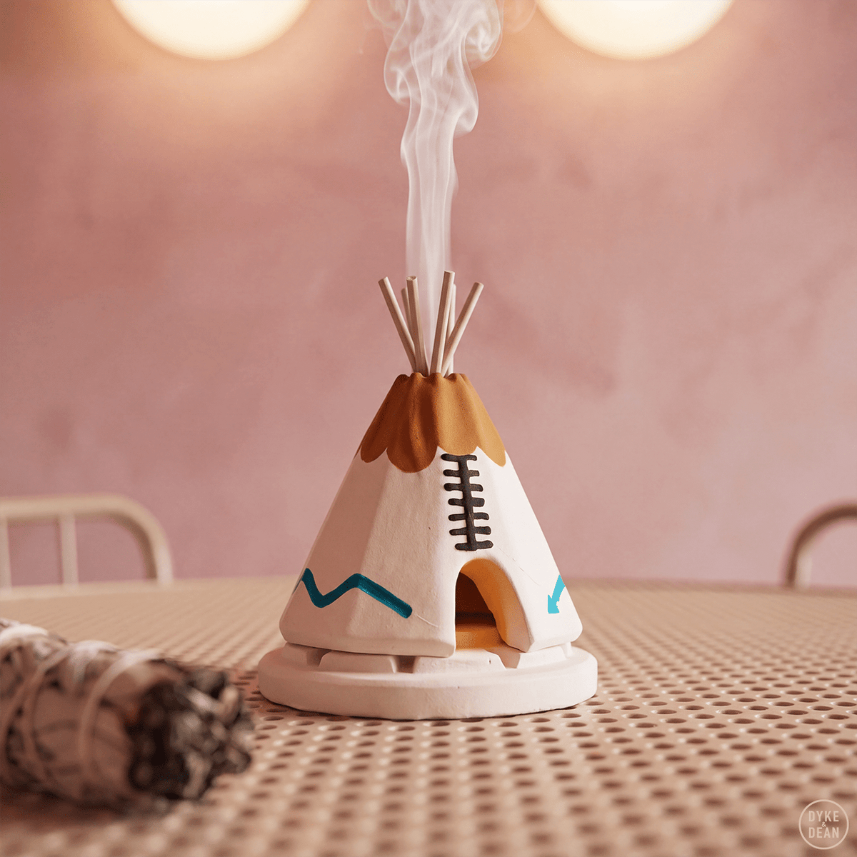 WHITE TEEPEE INCENSE BURNER - DYKE & DEAN