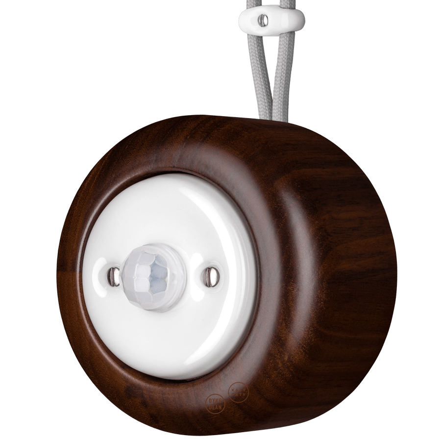 Nucleus wooden porcelain surface-mounted motion sensor by Katy Paty
