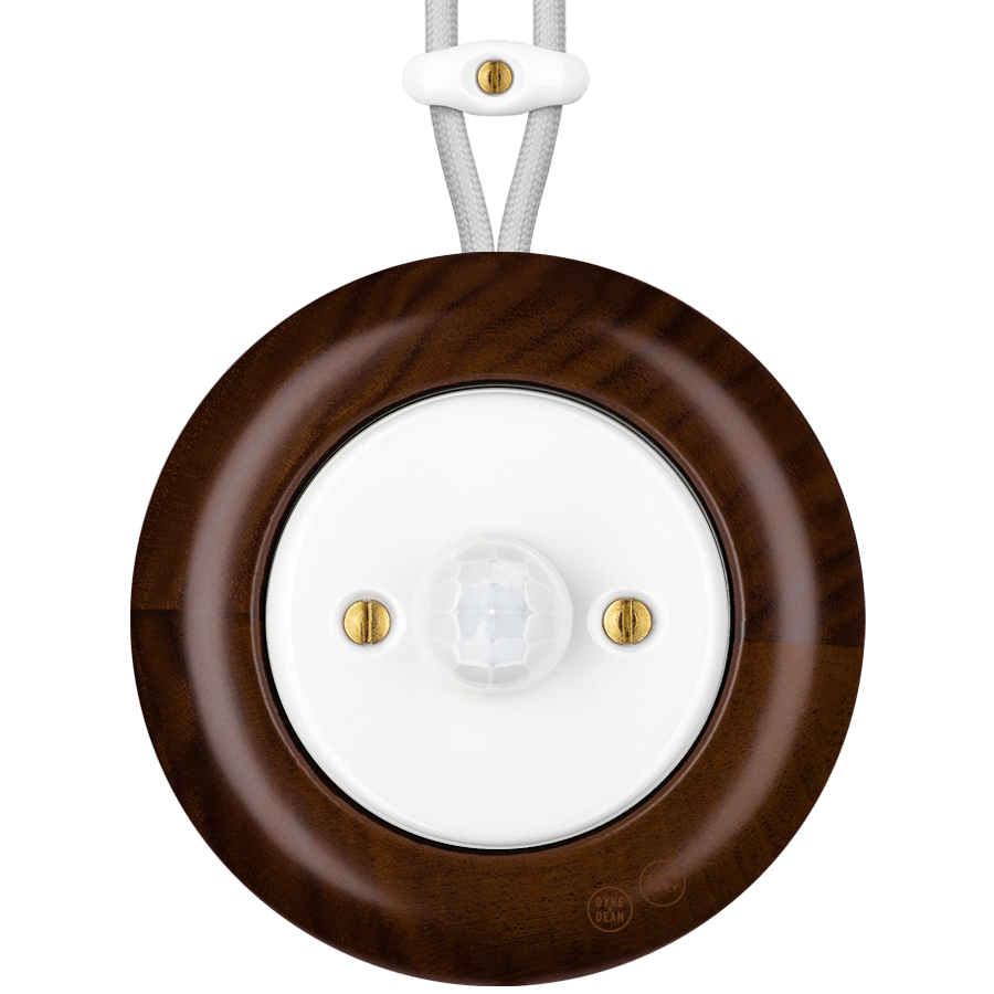 Nucleus wooden porcelain surface-mounted motion sensor by Katy Paty