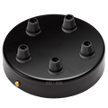 Black five-way cable ceiling rose with five black cable grips
