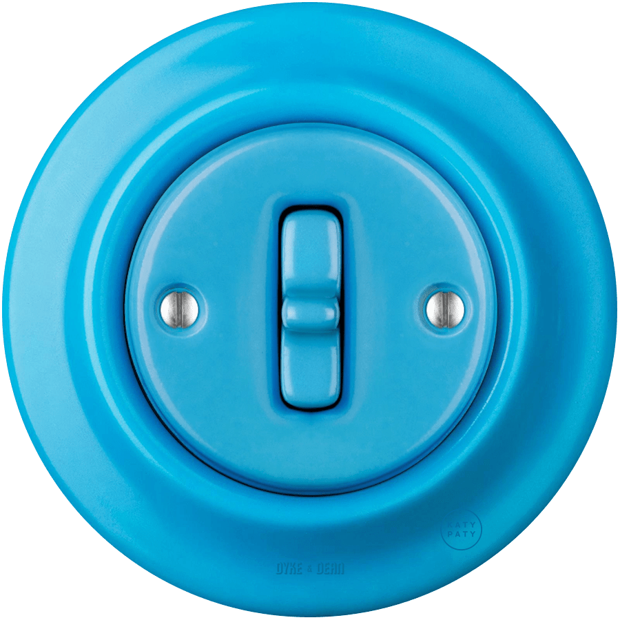 Azure porcelain toggle wall light switch by Katy Paty
