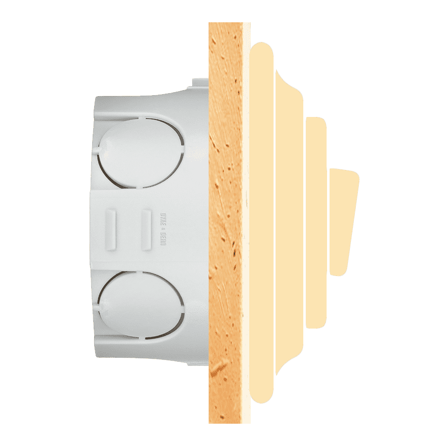 Matt White porcelain double slim wall light switch by Katy Paty