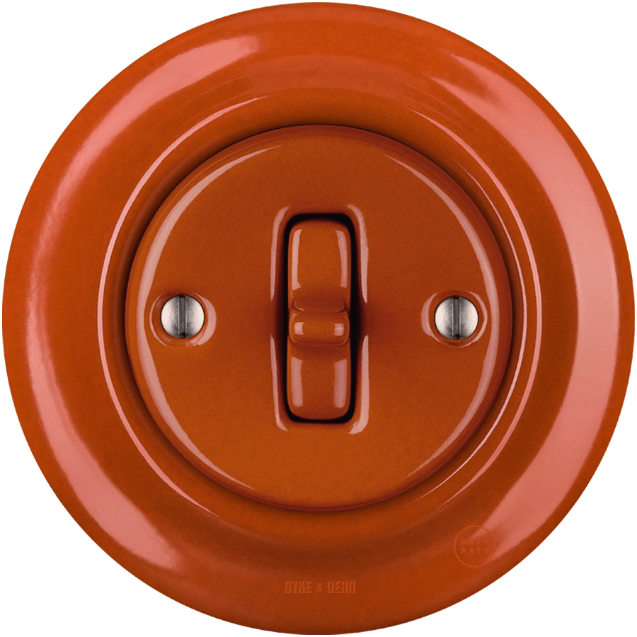 Brick Red porcelain toggle wall light switch by Katy Paty