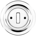 Chrome porcelain wall light switch with slim button by Katy Paty