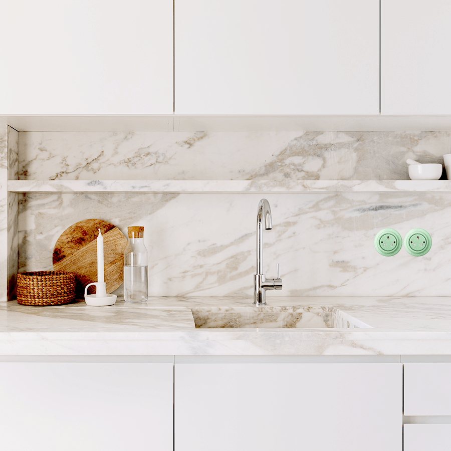 Chrome porcelain toggle wall light switch by Katy Paty