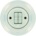 Concha porcelain two-gang toggle wall light switch by Katy Paty