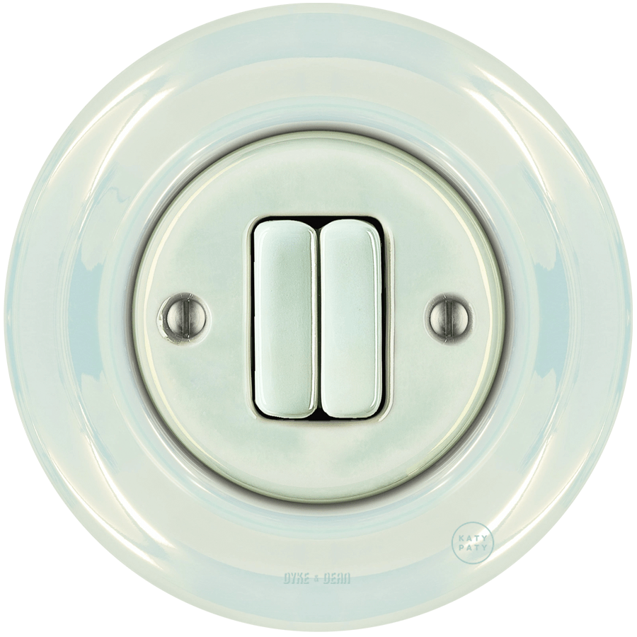 Concha porcelain double wall light switch by Katy Paty