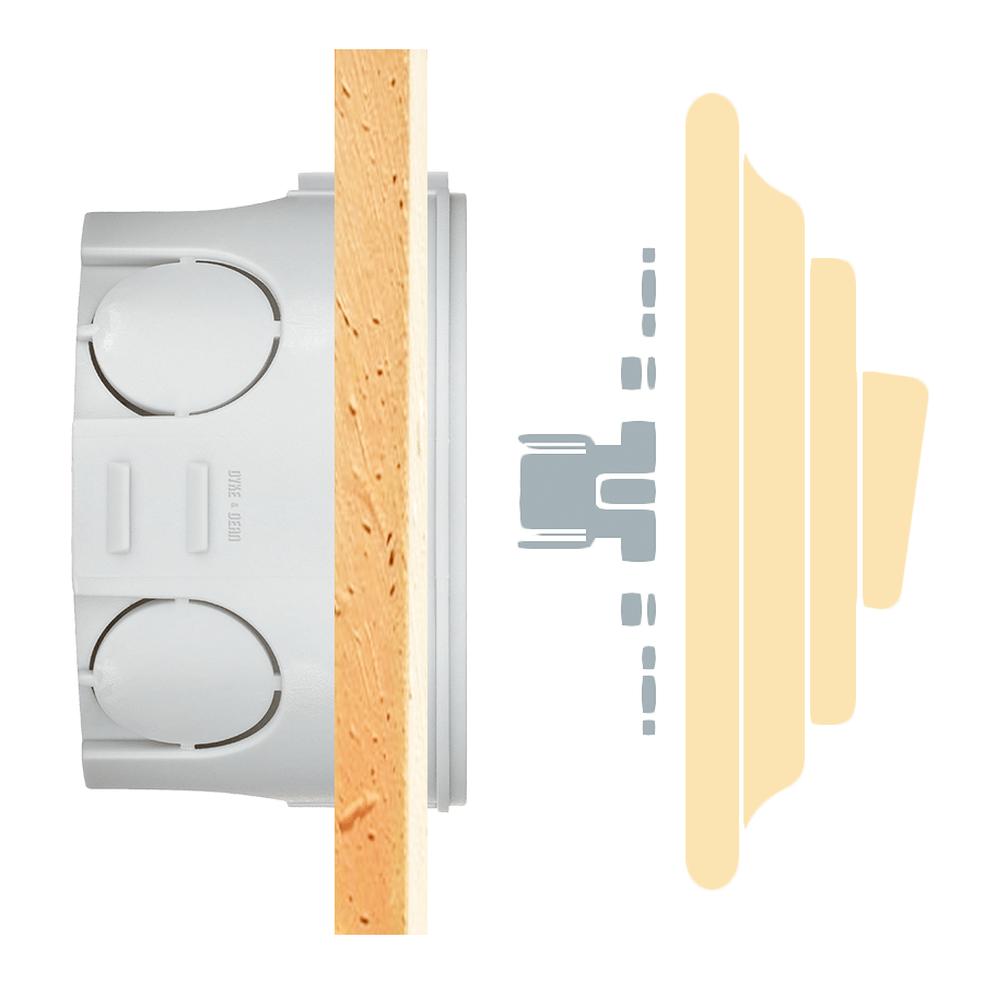 Copper porcelain wall light switch with slim button by Katy Paty