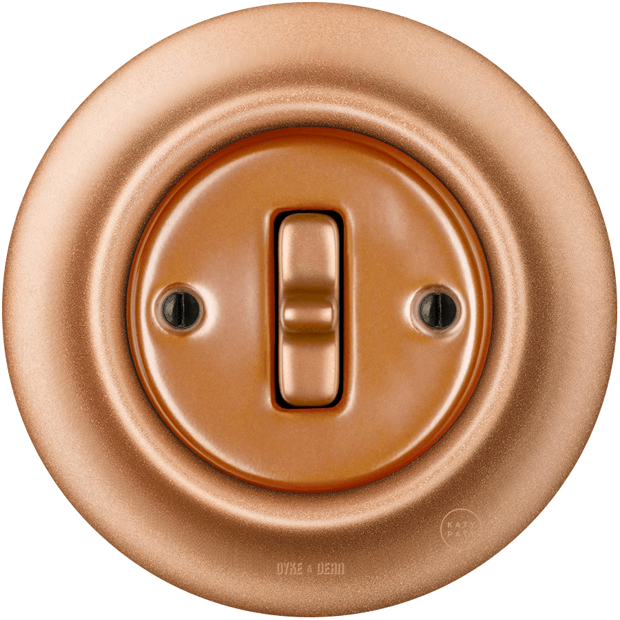 Copper porcelain toggle wall light switch by Katy Paty