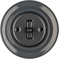 Dark Grey porcelain toggle wall light switch by Katy Paty
