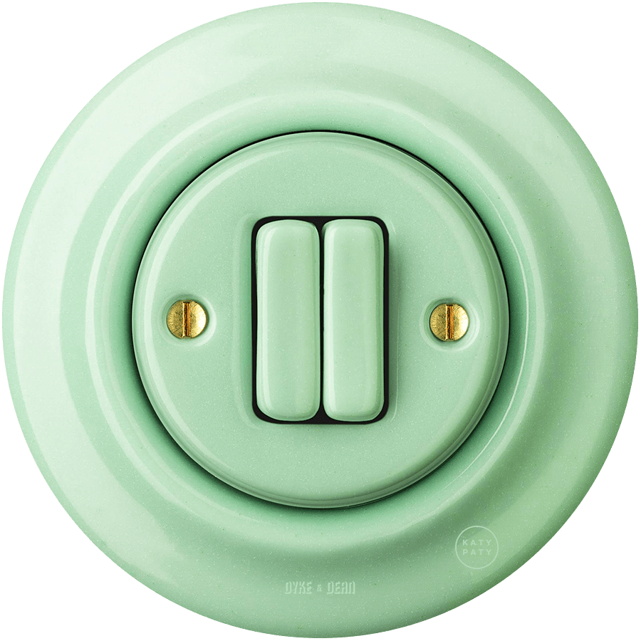 Mint porcelain double wall light switch by Katy Paty