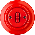 Red porcelain toggle wall light switch by Katy Paty