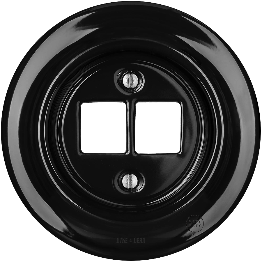 Black porcelain PC and USB data wall socket by Katy Paty
