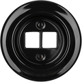 Black porcelain PC and USB data wall socket by Katy Paty