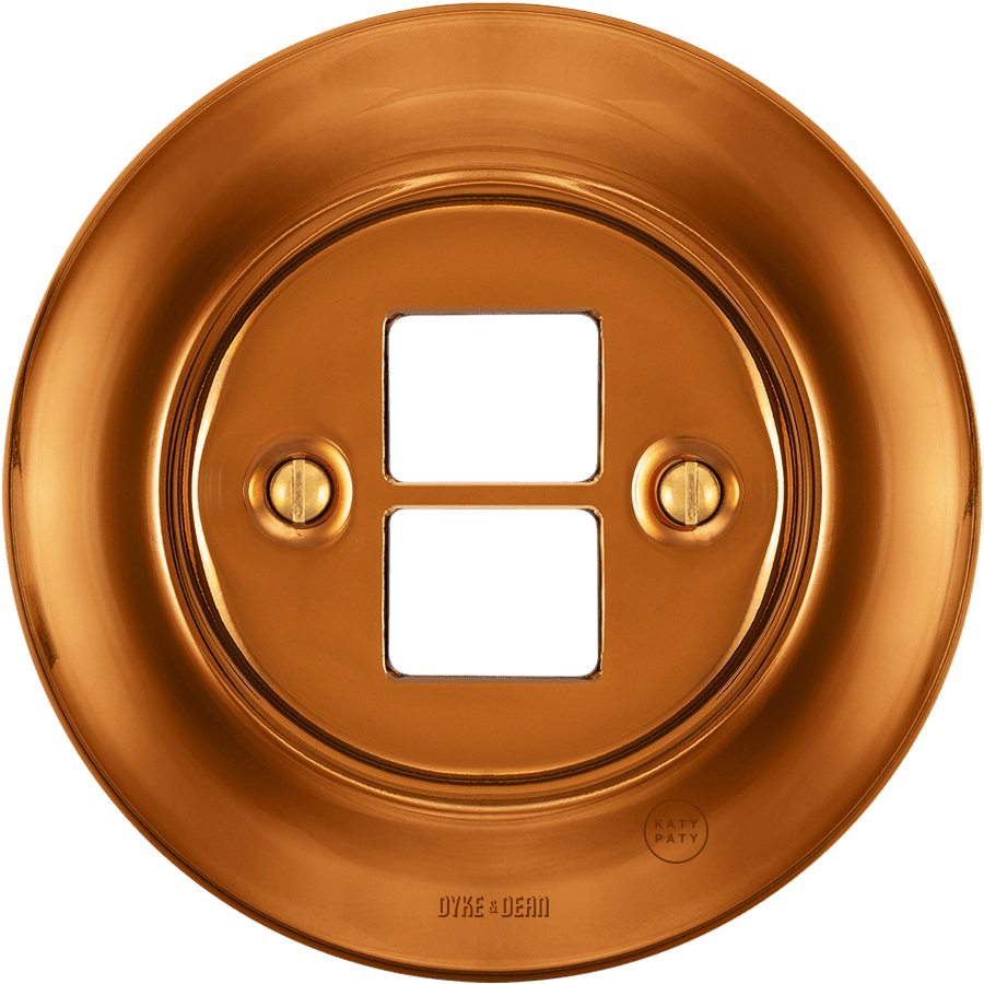 Bronze porcelain PC and USB data wall socket by Katy Paty