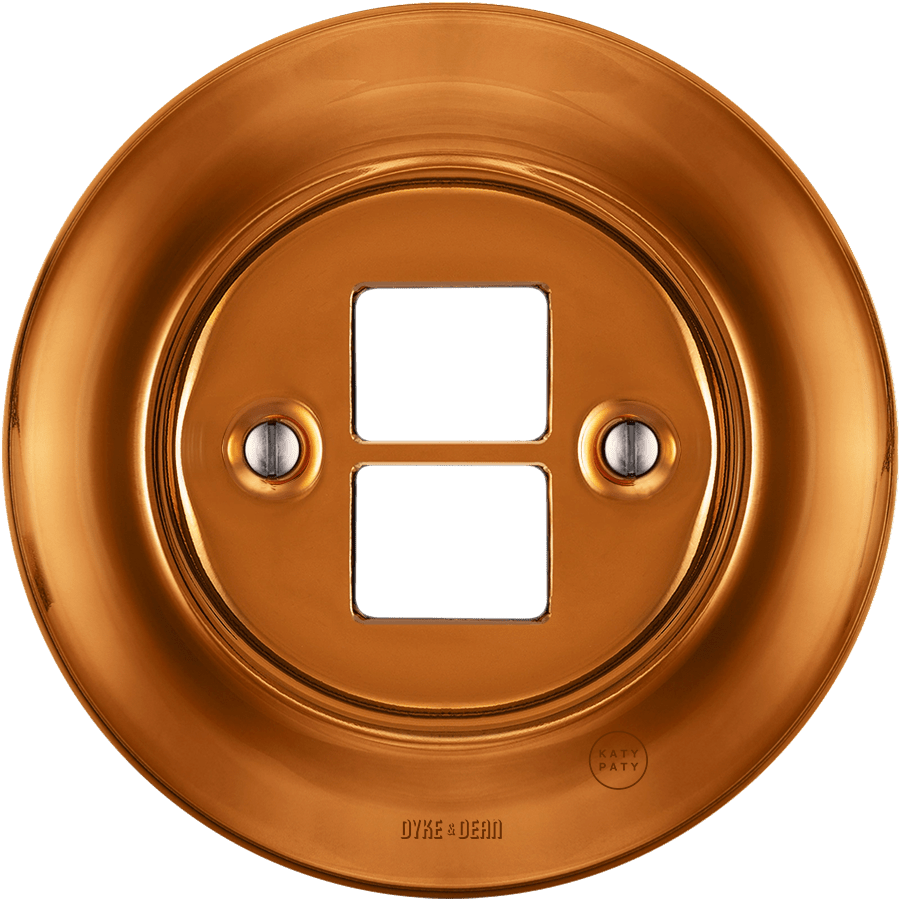 Bronze porcelain PC and USB data wall socket by Katy Paty