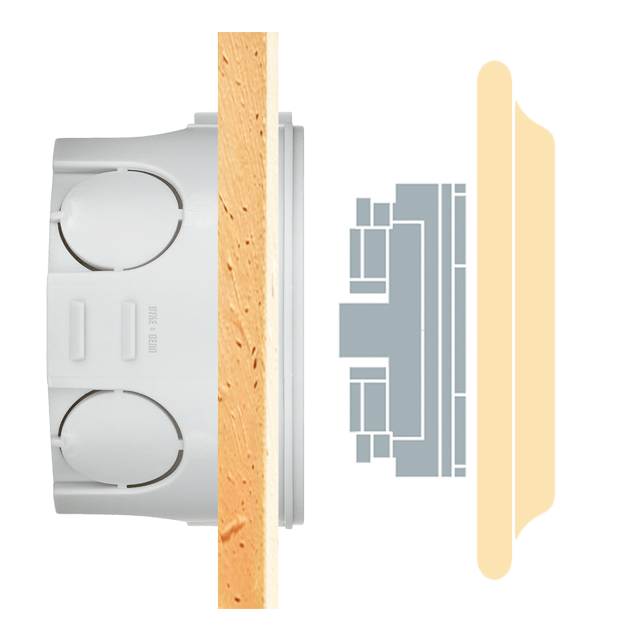 Brown porcelain 2-pin Euro wall socket by Katy Paty