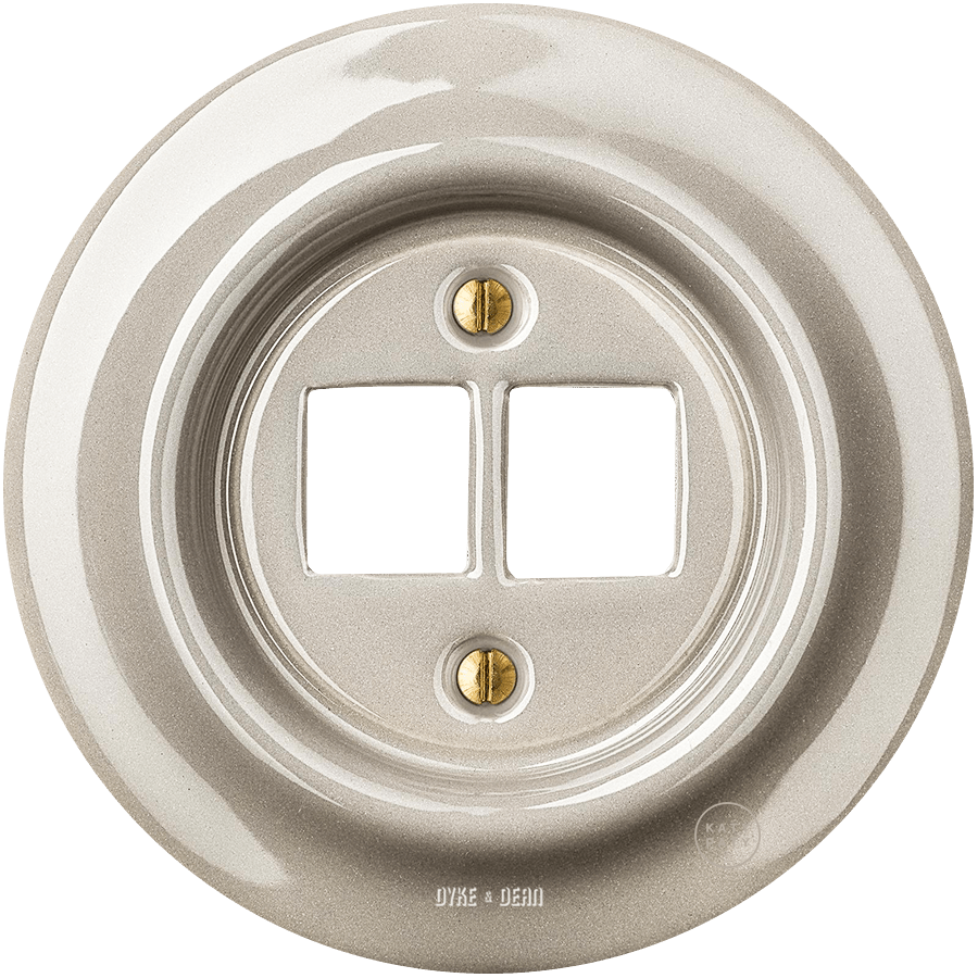 Cappuccino porcelain PC and USB data wall socket by Katy Paty