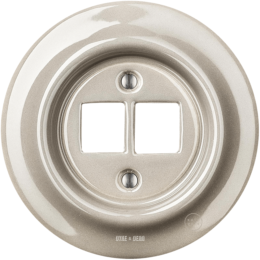 Cappuccino porcelain PC and USB data wall socket by Katy Paty