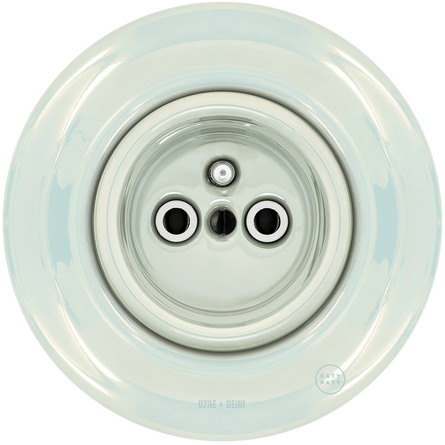 Concha porcelain 2-pin Euro wall socket by Katy Paty