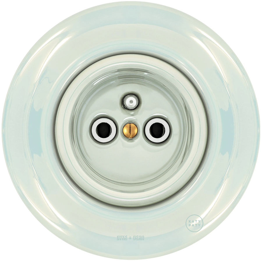 Concha porcelain 2-pin Euro wall socket by Katy Paty